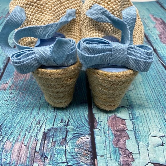 SPARTVS Carina Espadrille Wedge Heels Blue Canvas - Picture 4 of 7